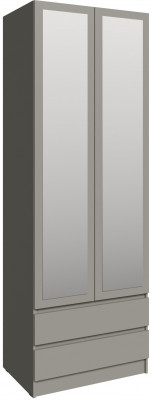 Шкаф Мадрид (0,8) с 2 ящ. без ручек с зеркалом, Мокко