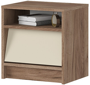 РЕЙН ТБ 01 Тумба прикроватная (416х440х370) Фасад КАШЕМИР/Корпус ДУБ КРАФТ ТАБАЧНЫЙ