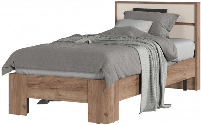 Хелен КР 01 Кровать 0.9х2.0 (0,970х0,928х2,114) кашемир/дуб крафт табачный
