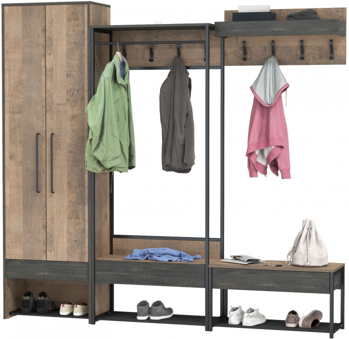 Трувор Прихожая 229, дуб гранж песочный/интра