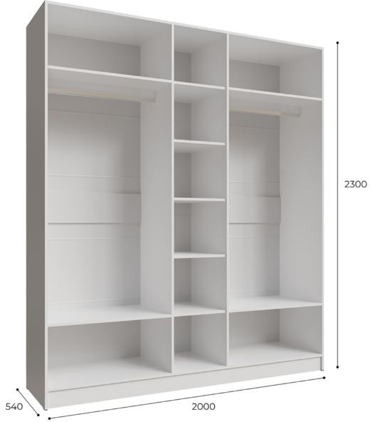 Шкаф Мадрид (2,0) с зеркалом белый