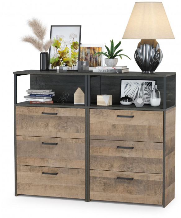 Трувор 13.307.02 Комод с ящиками + 13.307.02 Комод с ящиками, дуб гранж песочный/интра