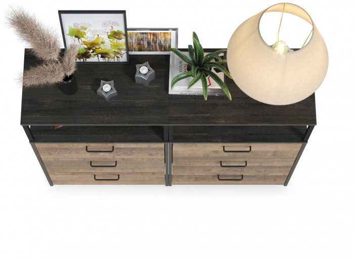 Трувор 13.307.02 Комод с ящиками + 13.307.02 Комод с ящиками, дуб гранж песочный/интра