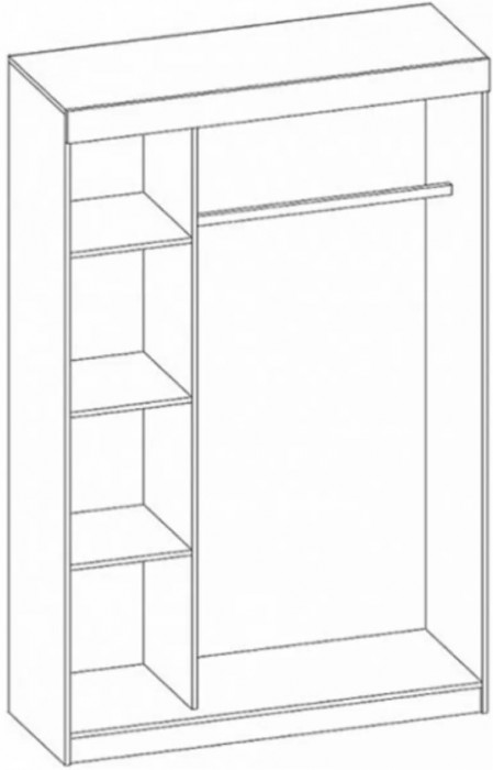 Бася Шкаф-купе, Дуб крафт/Белый Глянец