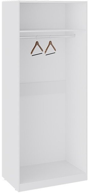 Глосс СМ-308.07.212 Шкаф для одежды с 2 зеркальными дверями (Белый глянец)