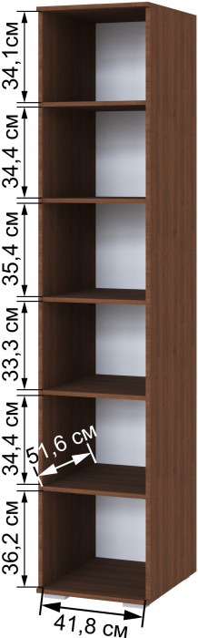 Ливорно Пенал с полками ЛШ-21 орех донской
