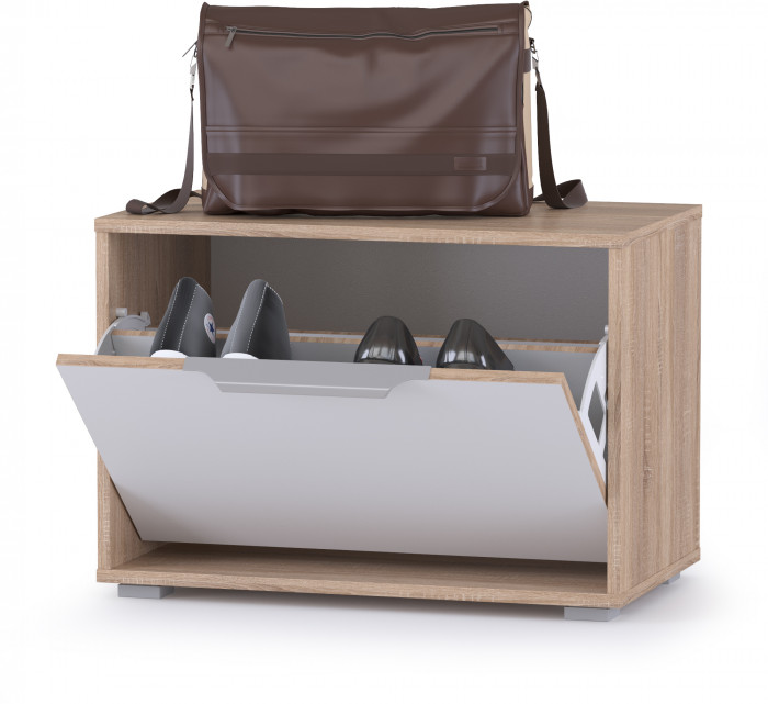 Куба Тумба 13.58, цвет дуб сонома/белый премиум, ШхГхВ 65х38,3х45,8 см.