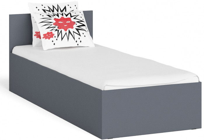 Мори Кровать 0800, цвет графит, ШхГхВ 83,5х203,5х70 см., сп.м. 800х2000 мм., без матраса, основание есть