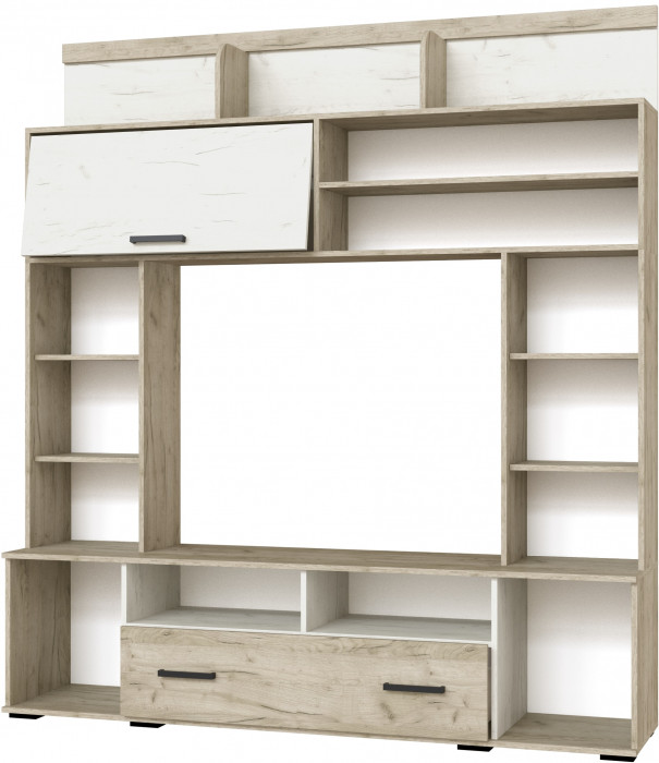 Гостиная Оскар-18 ОГЦС-2, Дуб крафт серый/Дуб крафт белый