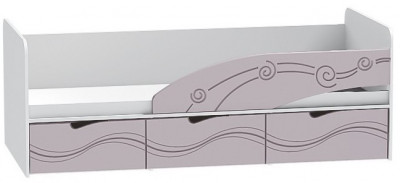 Детская кровать Бриз-3 80х190, волна (Ирис/Белый/Правый)