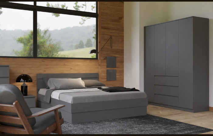 Модульная спальня Челси, комплектация 1 (Графит, Графит)