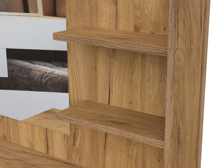 Стол туалетный с зеркалом Байкал, Дуб Золотой, Белый матовый