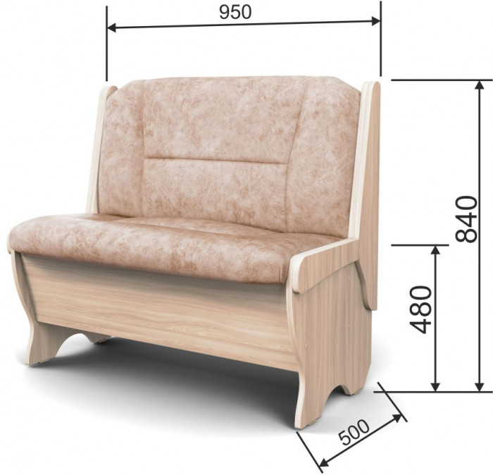 Скамья Лотос 950 ясень светлый/латте