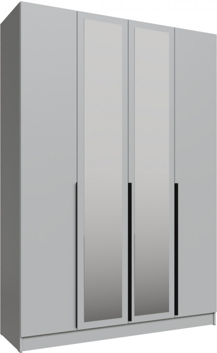 Шкаф Мадрид (1,6) с 6 ящ. внутри с зеркалом, Камень серый