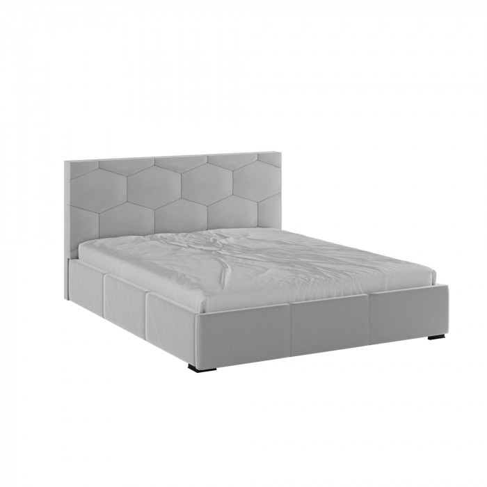 Манука Кровать интерьерная 160 светло-серый, ПМ