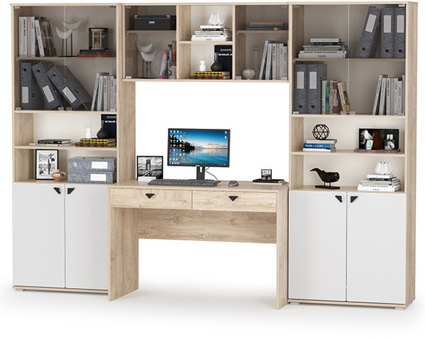 Бостон № 28, дуб эндгрейн элегантный/фасады МДФ милк рикамо софт