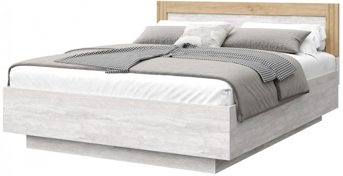 Кровать 140х200 с щитовым основанием "Каен" - Ледяное дерево/Артизан