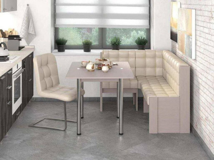 Угловая скамья Квадро Бодега/Крем