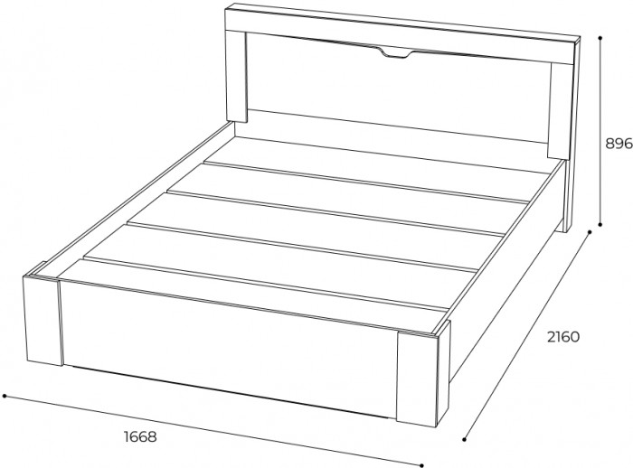 Кровать с настилом ДСП 160х200 Леонардо