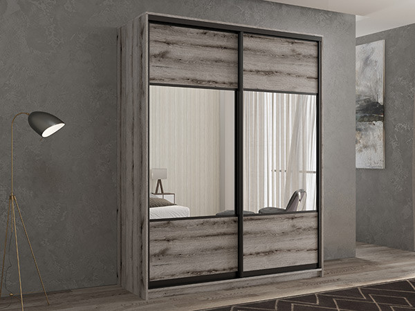 Шкаф-купе Кааппи 6 Эвок Окаменелый 130х60х230 см