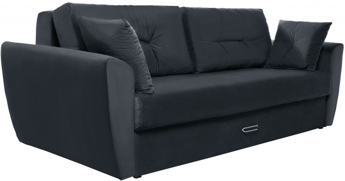 Диван-кровать Амстердам Люкс, 160х195, еврокнижка, пружинный блок, велюр, черный