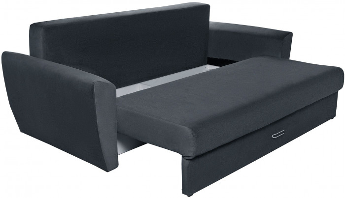 Диван-кровать Амстердам Люкс, 160х195, еврокнижка, пружинный блок, велюр, черный