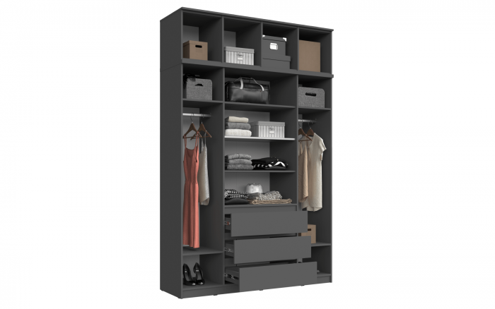 Челси Шкаф 1600 + антресоль 1600 (Белый глянец, Белый)