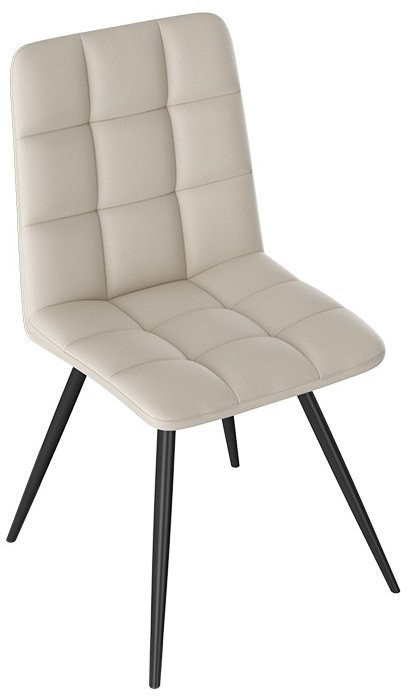 Бруно Стул (конус Т3) (Белый муар/Кожзам Бежевый)