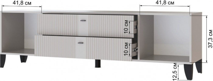 Тумба ТВ Парус-10 кашемир/сантьяго софт