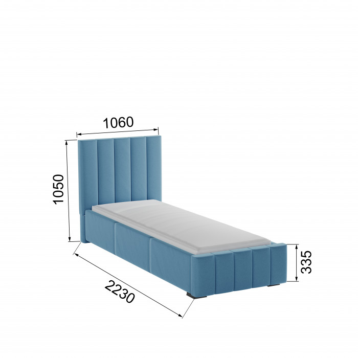 Нега Кровать интерьерная 900 светло-голубой, ПМ