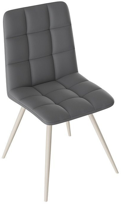 Бруно Стул (конус Т3) (Черный муар матовый/Кожзам Серый)