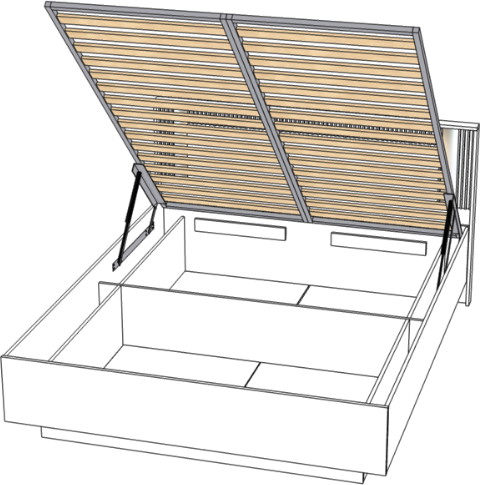 Кровать 140х200 "Харди" с подъемным механизмом - Латте/Ирландский ликер (зеркальн. вставки)