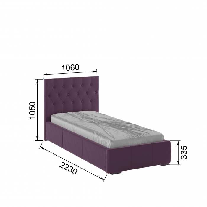 Октавия Кровать интерьерная 900 винный ромб, ортопед