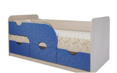 Кровать детская Минима &quot;Лего 1860&quot; (1892х770х850) дуб атланта/ультрамарин