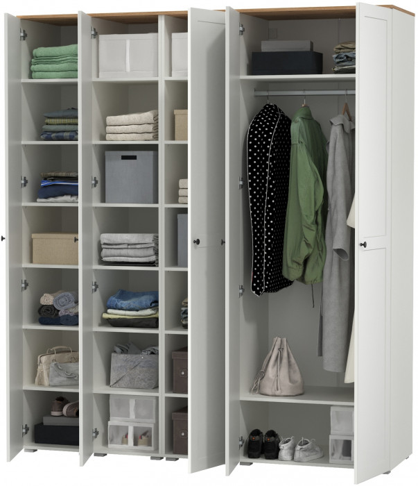 Остин Набор шкафов 03, белый шагрень/дуб крафт золотой