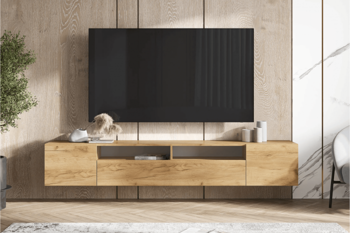 Тумба под ТВ Сити, дуб крафт (Дуб Крафт)