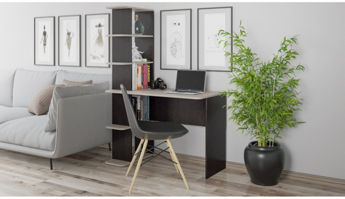 Стол письменный тип 4 (Дуб Молочный/Венге Цаво)