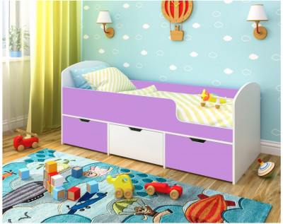 Кровать Малыш Мини (Белое дерево/Ирис)