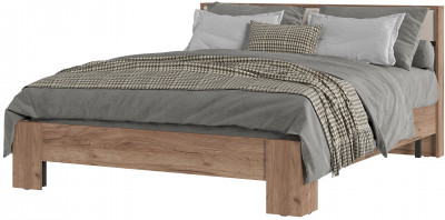 Хелен КР 03 Кровать 1.6х2.0 (1,670х0,928х2,114) кашемир/дуб крафт табачный