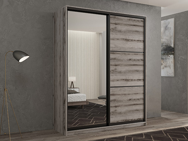 Шкаф-купе Кааппи 2 Эвок Окаменелый 150х45х230 см