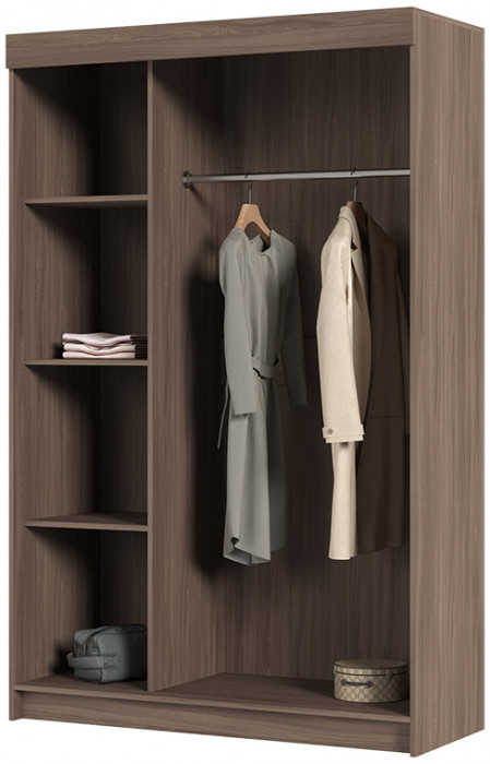 Андрей-4 М шкаф-купе (Бася рекламный ШКК 551-М) 1300*2020*516 ясень шимо темный/ясень шимо светлый