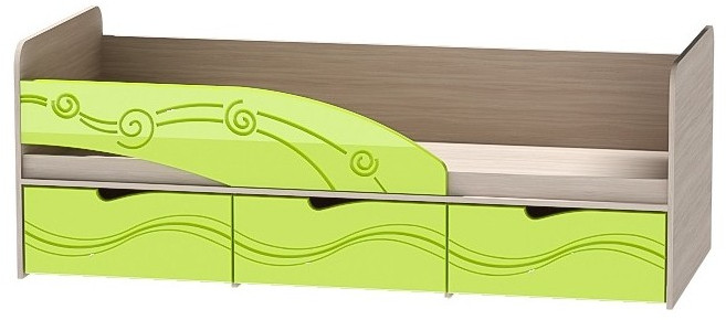 Детская кровать Бриз-3 80х190, волна (Шоколад/Ясень шимо светлый/Правый)