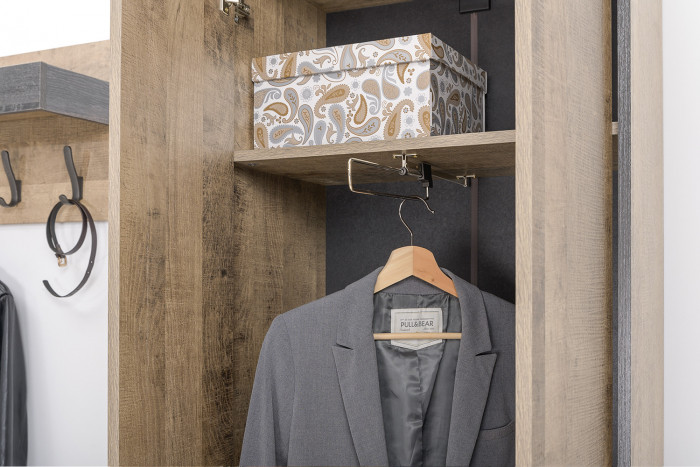 Трувор 13.328.02 Шкаф для одежды + 15.04 Вешалка, дуб гранж песочный/интра