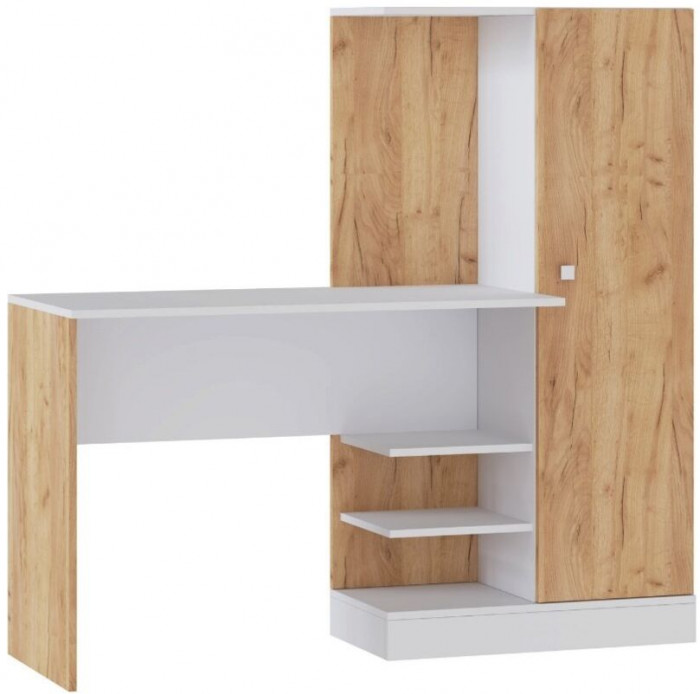 Компьютерный стол Квартет-6 дуб крафт золотой/белый