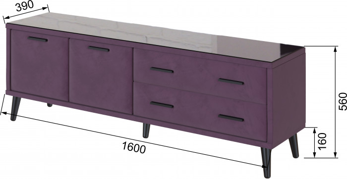 Тумба ТВ интерьерная Виго 1,6 винный