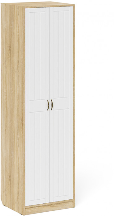 Прихожая П-6 Шкаф + Шкаф, цвет дуб сонома/фасады МДФ белое дерево фрезеровка прованс, ШхГхВ 120х50х210 см.