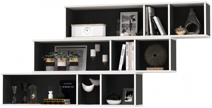 Сидней 15.57 Полка 3 штуки, белый/чёрный