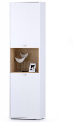 Бэль 10.04 Шкаф комбинированный, дуб крафт золотой/белый премиум