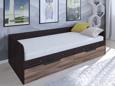 Кровать Астра одноярусная Венге/Орех