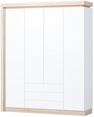 Астра Шкаф №3, Белый глянец/Сонома